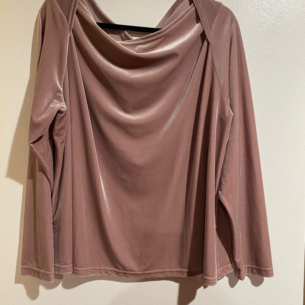 J. Jill Soft Blush crushed velvet top, size 3x